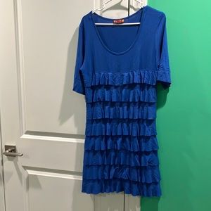 L blue ruffled dress isle by Melis Kozan